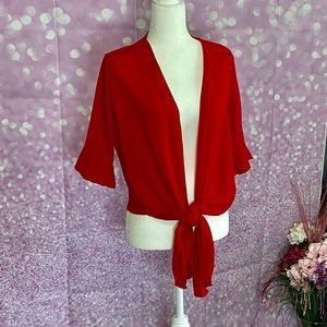 Front tie blouse, fits loosely or tightly tied, your choice